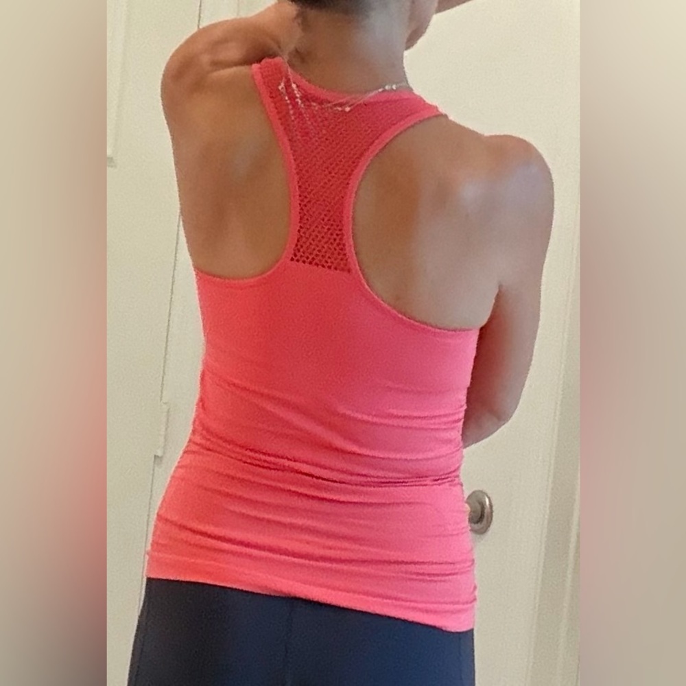 DKNY SPORT Vibrant Coral Tank STRETCHED Top SIZE S - Picture 3 of 11